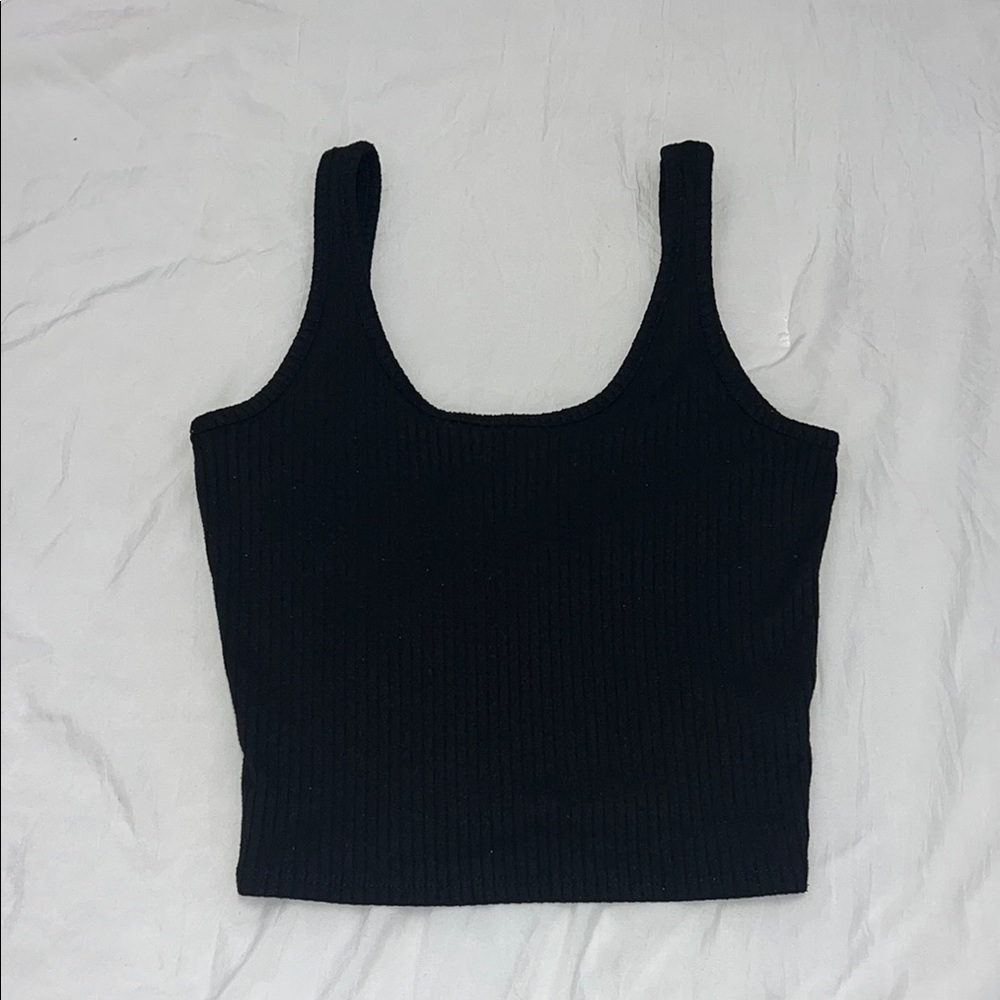 Black Ribbed Women's Top